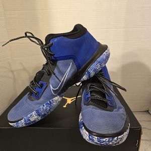 NIKE KYRIE MEN'S ATHLETIC SHOES FLYTRAP IV RACER BLUE/ALUMINUM BLACK SIZE 10.5